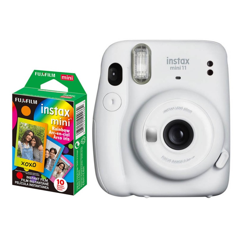 دوربین عکاسی چاپ سریع فوجی فیلم سفید مدل (ice white) Instax Mini 11 با کاغذ