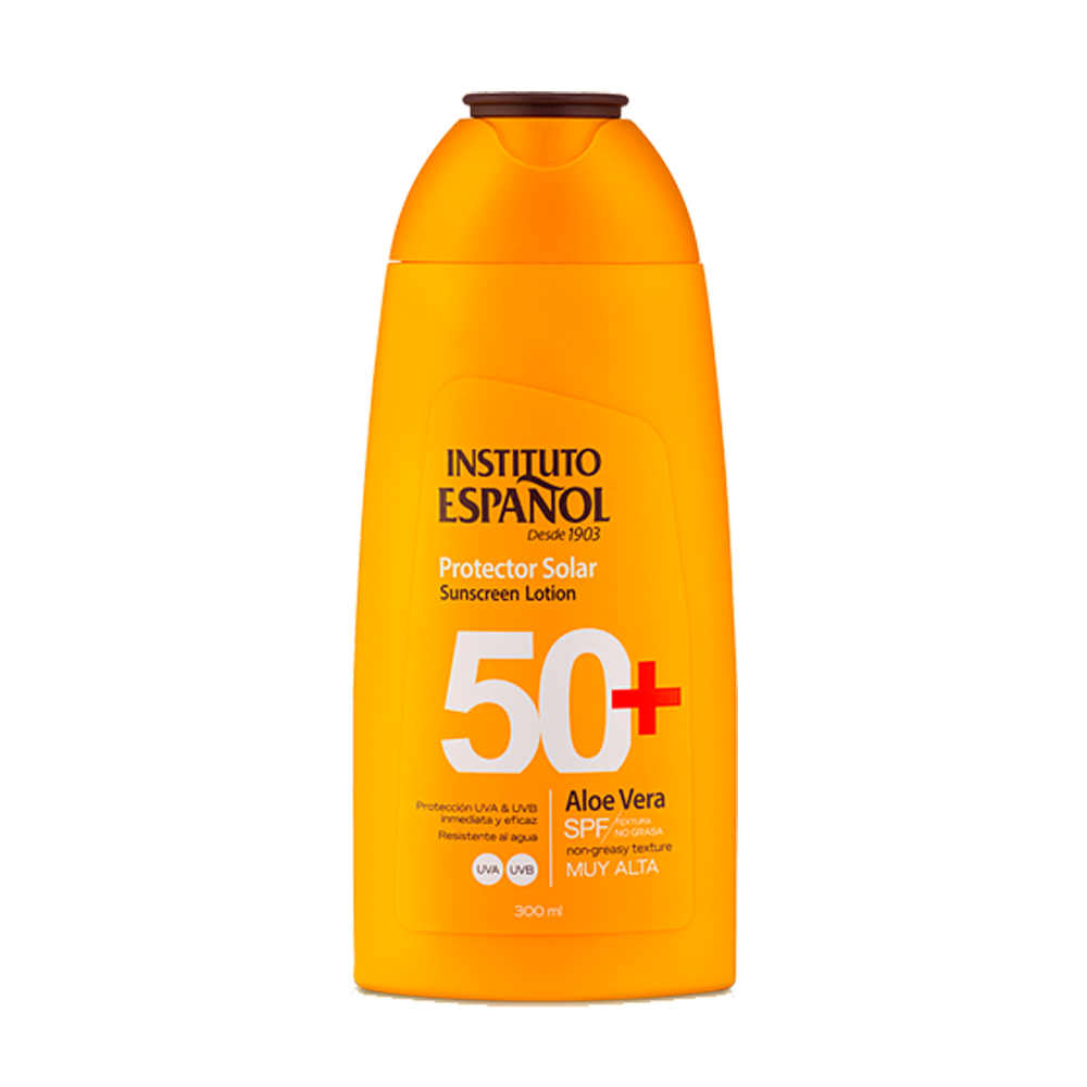 لوسیون ضد آفتاب آلوئه ورا اسپانول با SPF+50 حجم 300 میل