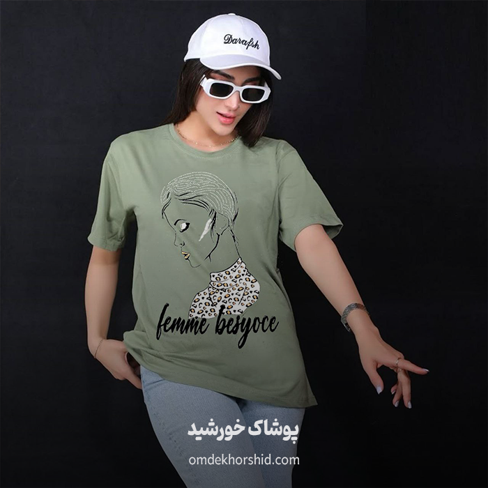 تیشرت نخی ویسکوز چاپی رخ