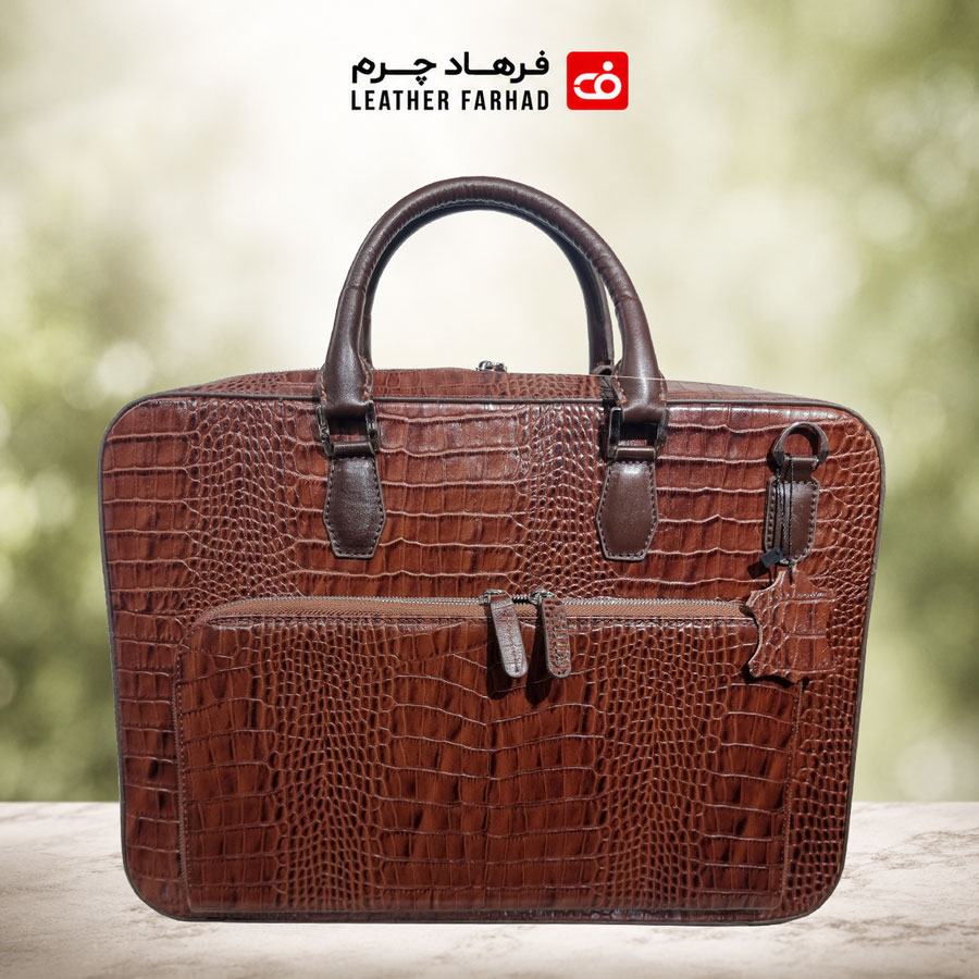 کیف اداری بزرگ فرم دار لپتاپی چرم طبیعی