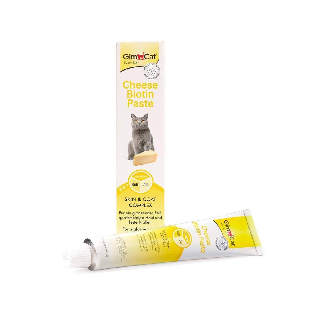 خمیر تقویت پوست و مو گربه جیم کت GimCat Biotin paste وزن 50 گرم