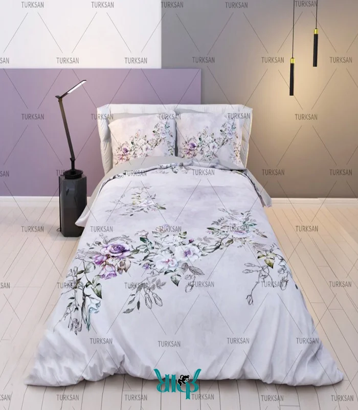 روتختی سفید طرح غنچه دونفره کد d364