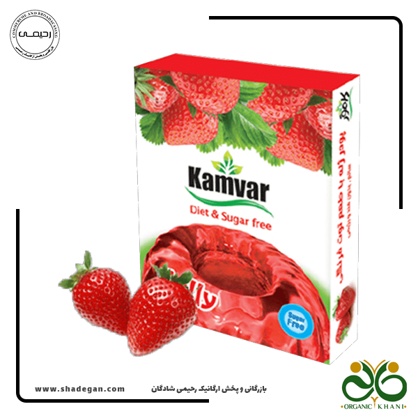 پودر ژله توت فرنگی بدون قند و رژیمی کامور