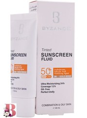 کرم ضد آفتاب رنگی SPF50 پوست خشک بژ طلایی بیزانس