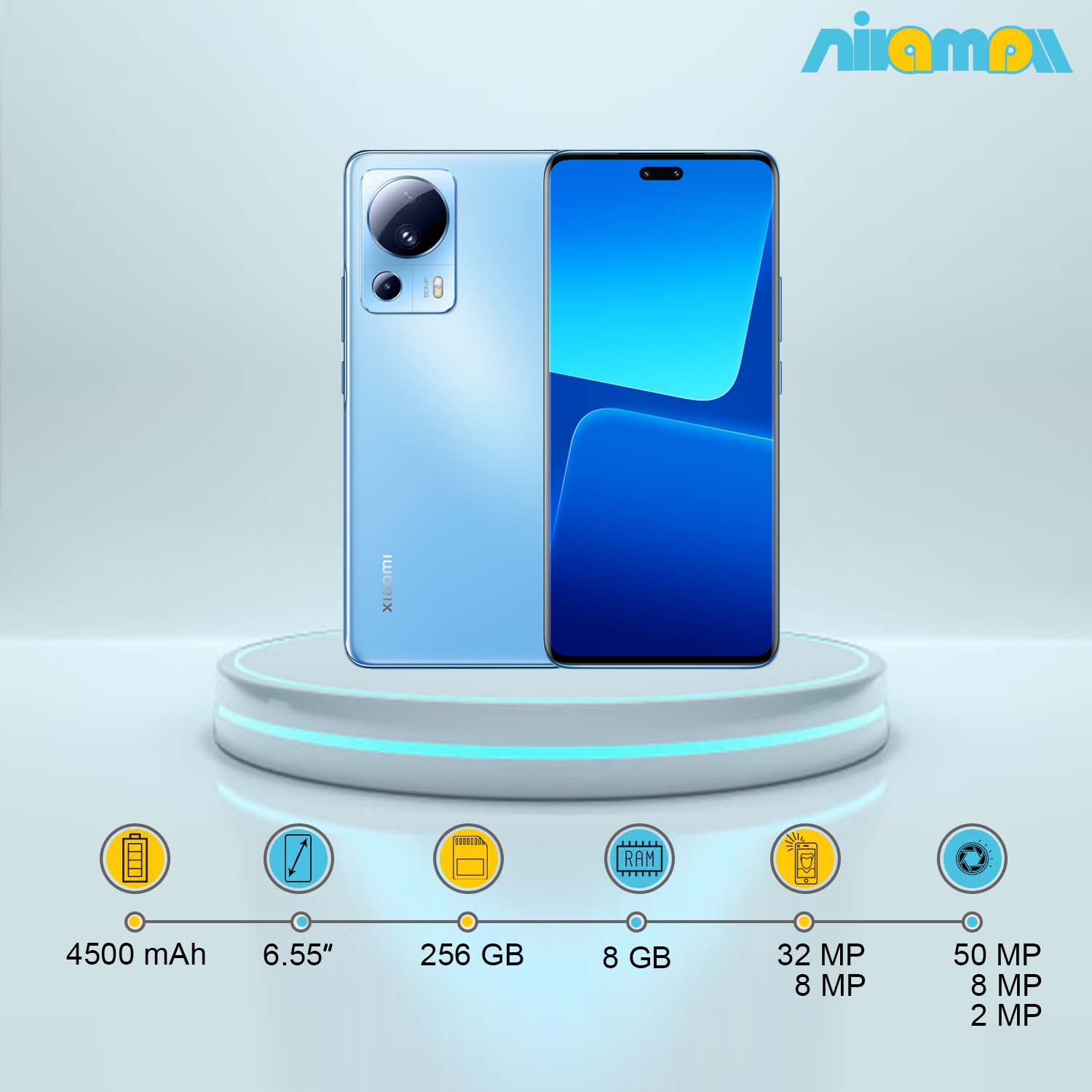 گوشی موبایل شیائومی مدل Xiaomi 13 Lite 5G دوسیم کارت ظرفیت 256 گیگابایت و رم 8 گیگابایت