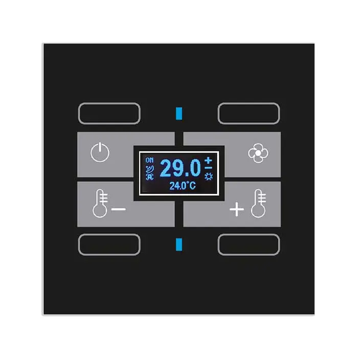 کلید هوشمند ترموستاتیک QUBIK BUTTON Glass thermostat 4 buttons 80X80 Black