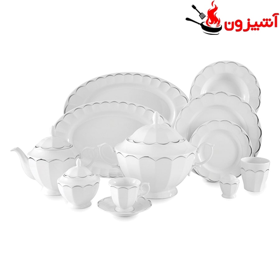 سرویس 103 پارچه 12 نفره طرح نارسیس پلاتینی