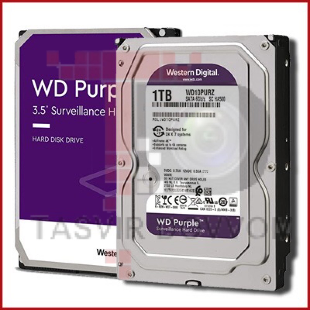 هارد بنفش وسترن دیجیتال 1 ترابایت HDD WD 1TB یکسال گارانتی شرکتی