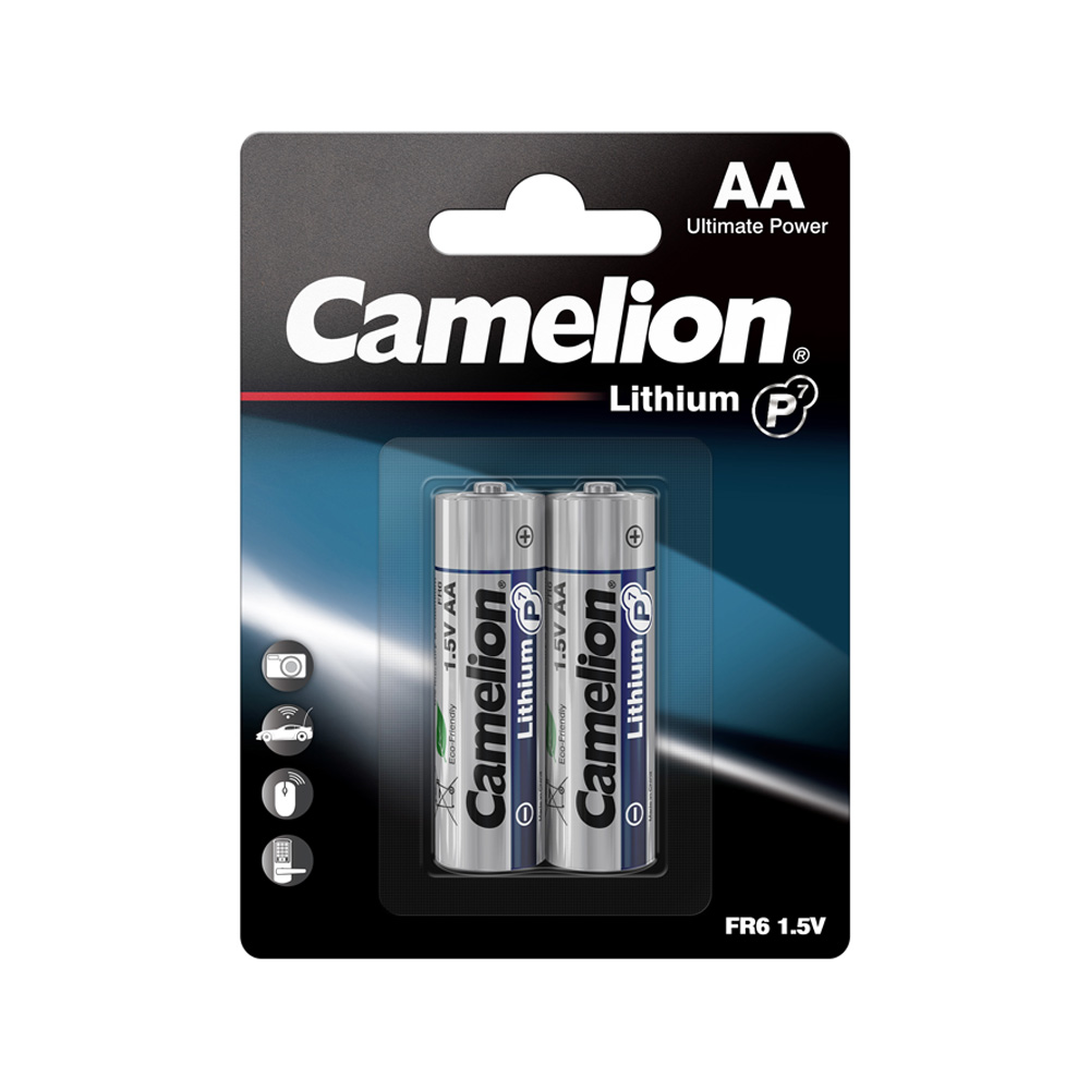 کملیون آلکالاین 1500باتری قلمی قابل شارژ لیتیوم ۲ عددی ۱٫۵ ولت Camelion Alkaline AA Rechargeable Lithium 1.5 V card of 2
