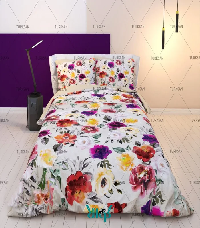 روتختی سفید دونفره گلدار کد d377