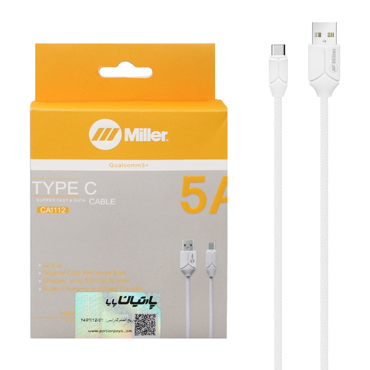 کابل شارژ Miller Type-C مدل CA1112