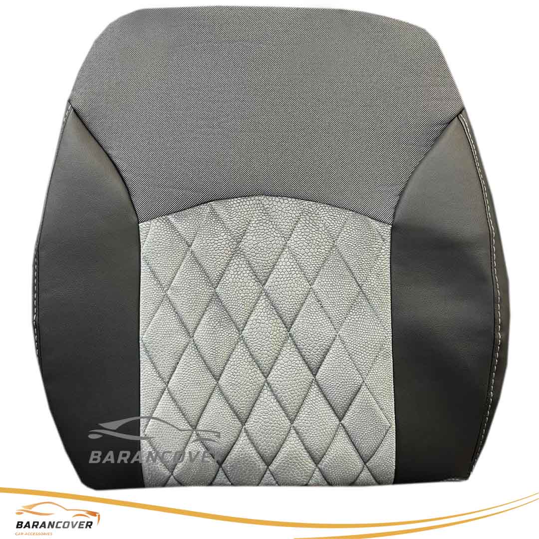 روکش صندلی پژو 206 چرم وسط مخمل طرح ارتقا رنگ مشکی طوسی