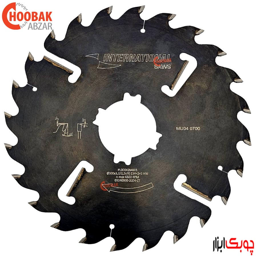 تیغ اره شکاری چوب بر 300*24 2+2 اینترنشنال کد MU040700