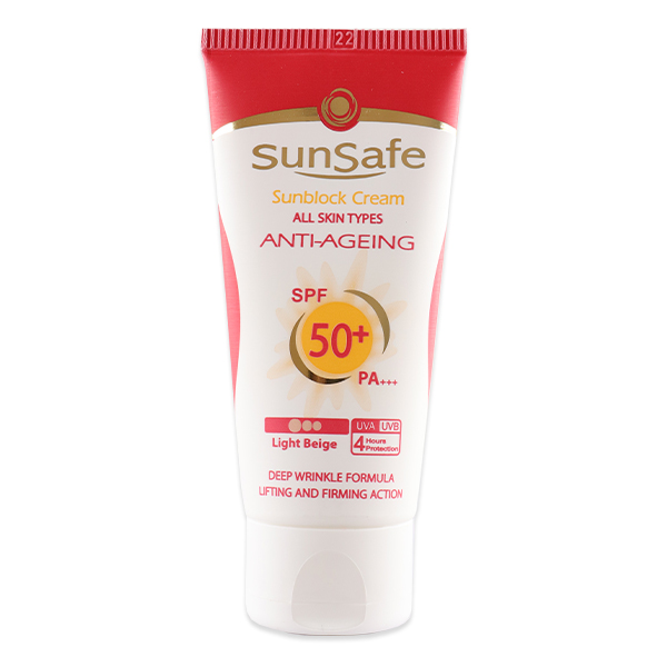 کرم ضدآفتاب ضد چروک بژ روشن SPF50 سان سیف