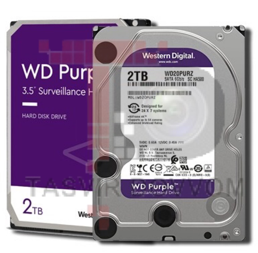 هارد بنفش وسترن دیجیتال 2ترابایتHDD WD 2 TB یکسال گارانتی شرکتی