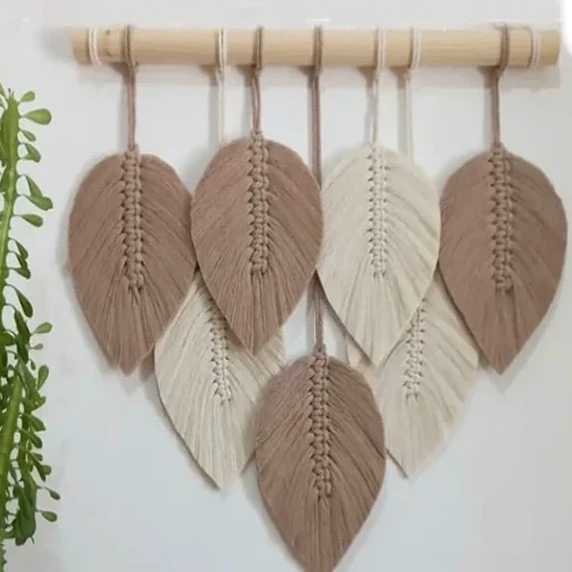 دیوار کوب برگ مکرومه رنگ نود