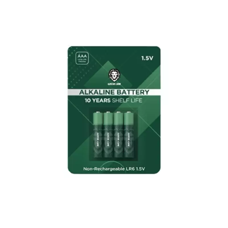 باتری نیم قلمی گرین لیون مدل Green Lion Long-Lasting 1.5V Alkaline Battery GNAKBAAA بسته 4 عددی