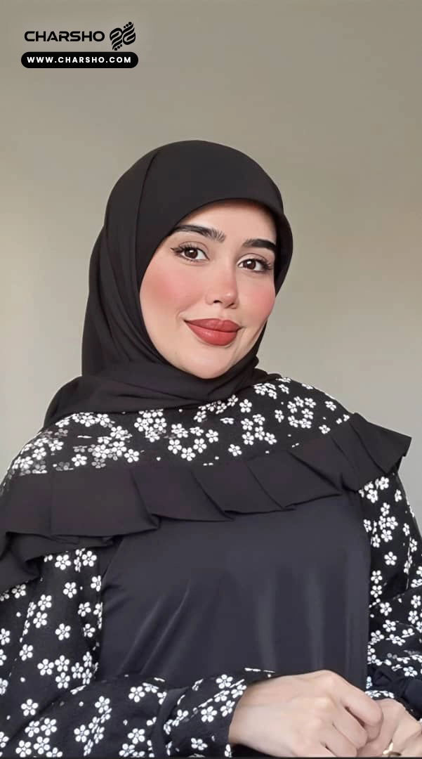 روسری شکوفه رنگ مشکی