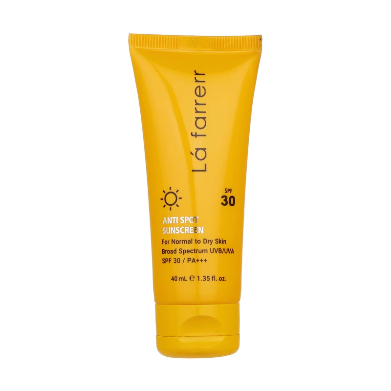 کرم ضدآفتاب و ضد لک بی رنگ لافارر مدل SPF 30 مناسب پوست های خشک و معمولی 40میل(انقضا1407