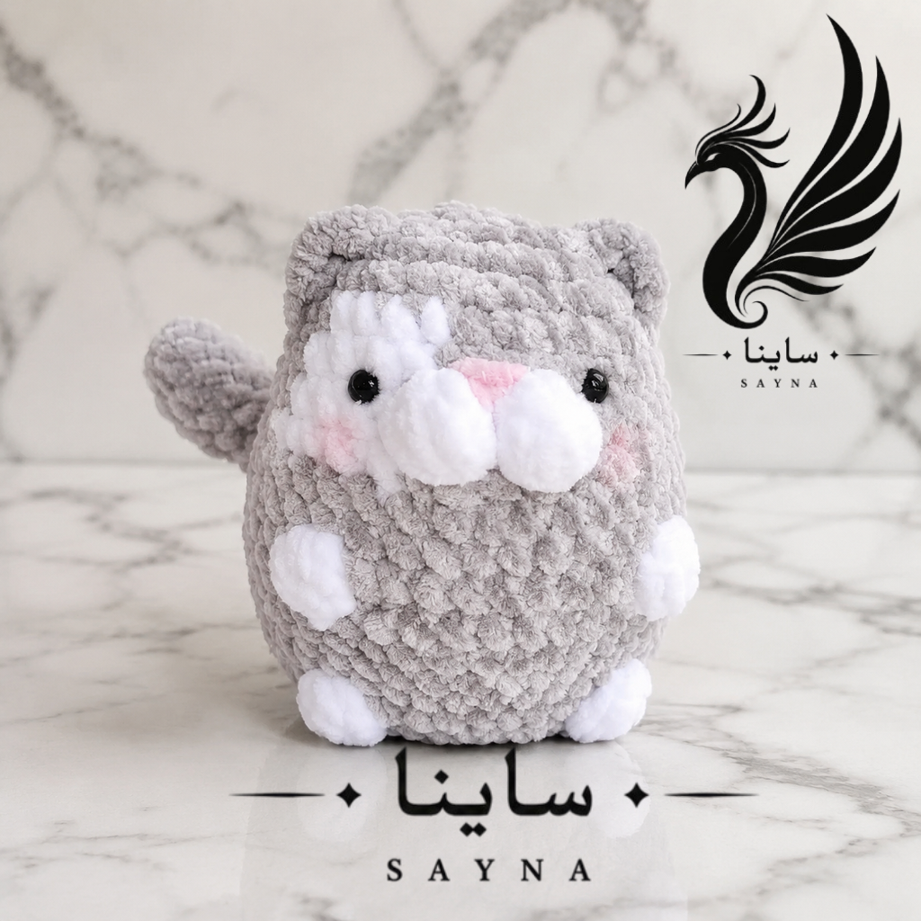 عروسک گربه خپل مخملی