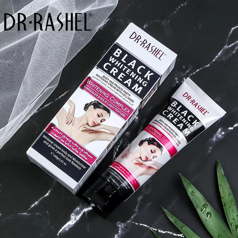 کرم سفید کننده بدن دکتر راشل اورجینال 100گرم Dr.Rashel Black Charcoal Whitening Cream With Collagen For Body&Private Parts