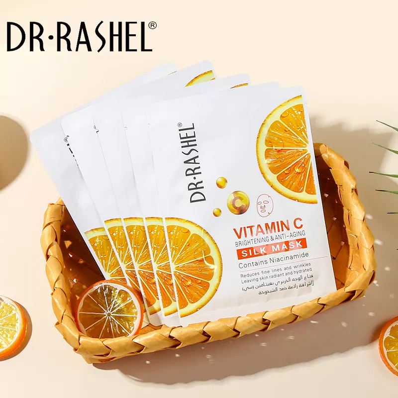 ماسک ورقه‌ ای ویتامین سی دکتر راشل اورجینال 25گرم DR.RASHEL Vitamin C Silk Mask