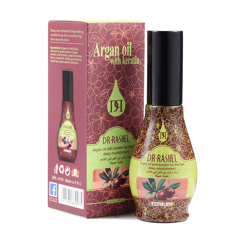 روغن مو آرگان و کراتین دکتر راشل مغذی ضد ریزش اورجینال حجم60میل DR.RASHEL Argan Oil with Kratin for the Hair Deep Nourishment