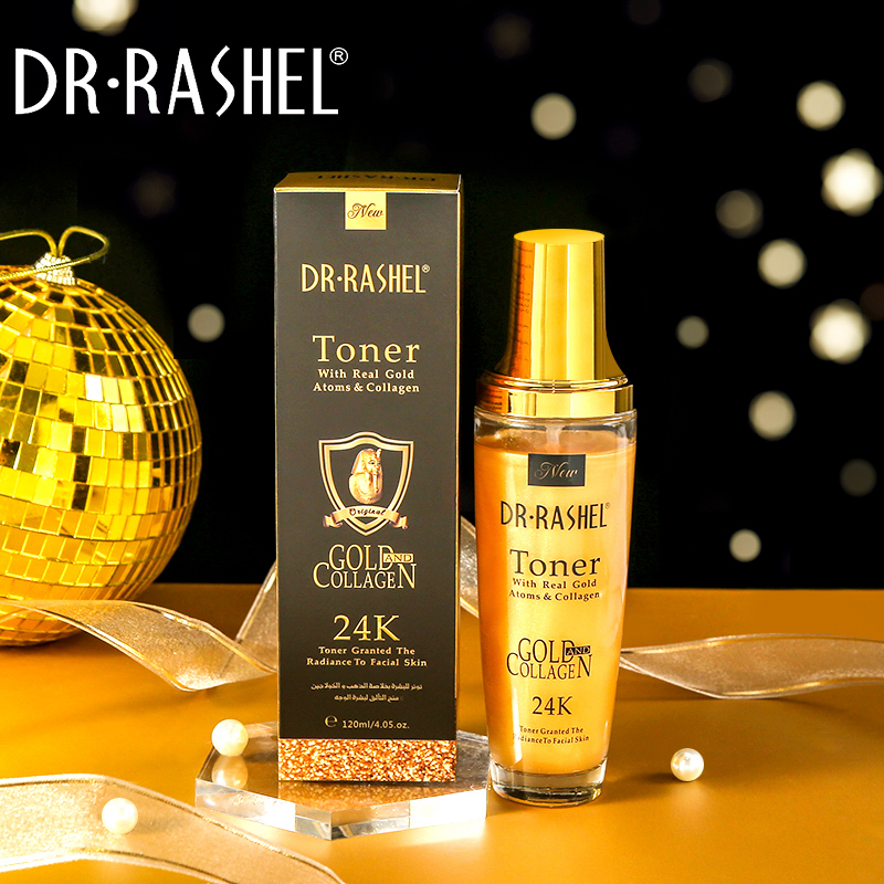 تونر طلا کلاژن دکتر راشل  ضد پیری اورجینال120میل DR.RASHEL Gold Collagen Toner