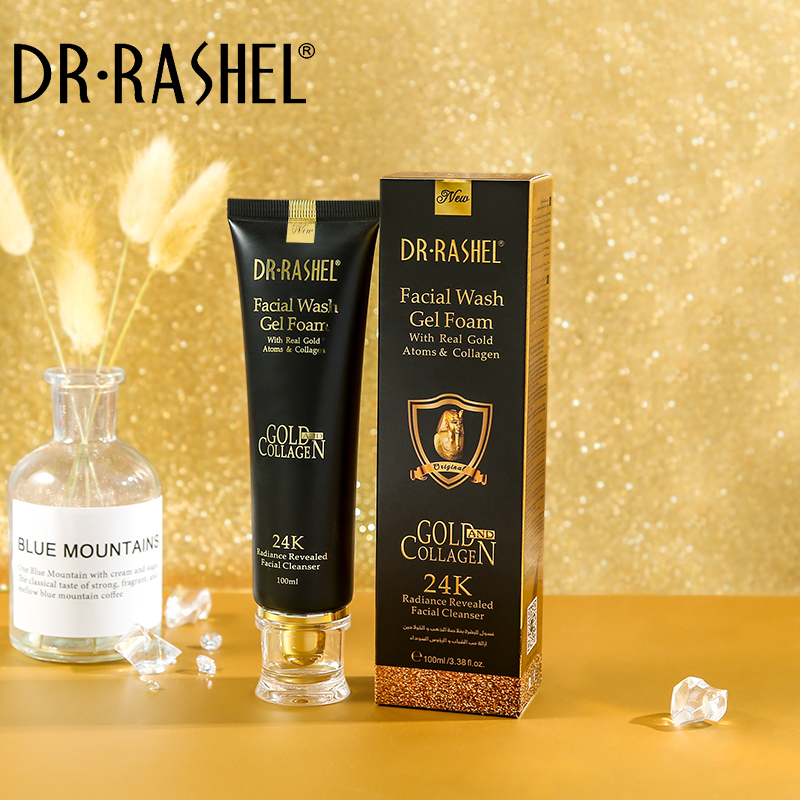 ژل شوینده صورت طلا کلاژن دکتر راشل اورجینال 100میل DR.RASHEL Gold Collagen facial Wash Gel Foam