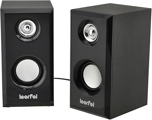 اسپیکر دسکتاپ چوبی Lerfy D092 بلندگوی رومیزی با بیس قدرتمند