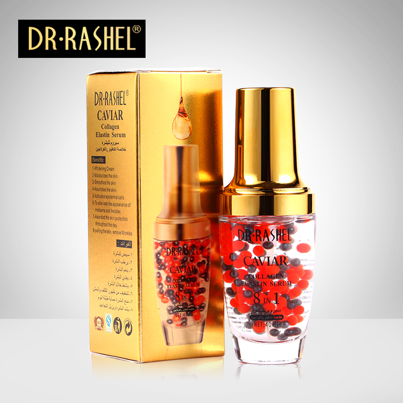 سرم هشتکاره خاویار کلاژن الاستین دکتر راشل ضدچروک اورجینال حجم40میل DR.RASHEL 8in1 Caviar Collagen Elastin Serum