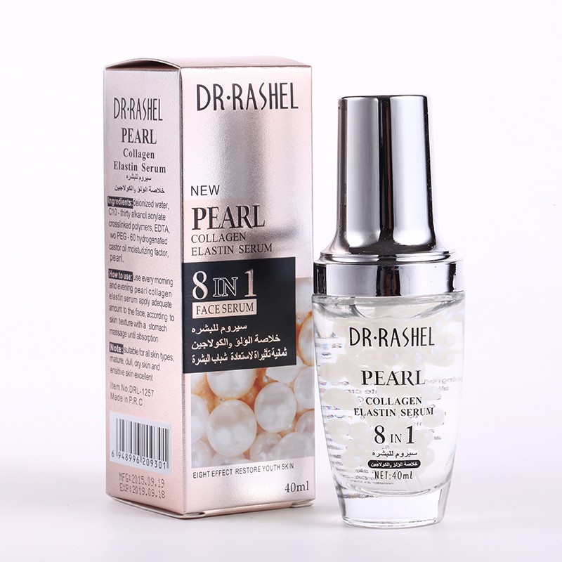 سرم هشتکاره مروارید کلاژن الاستین دکتر راشل اورجینال حجم40میل DR.RASHEL 8in1 Pearl Collagen Elastin Serum