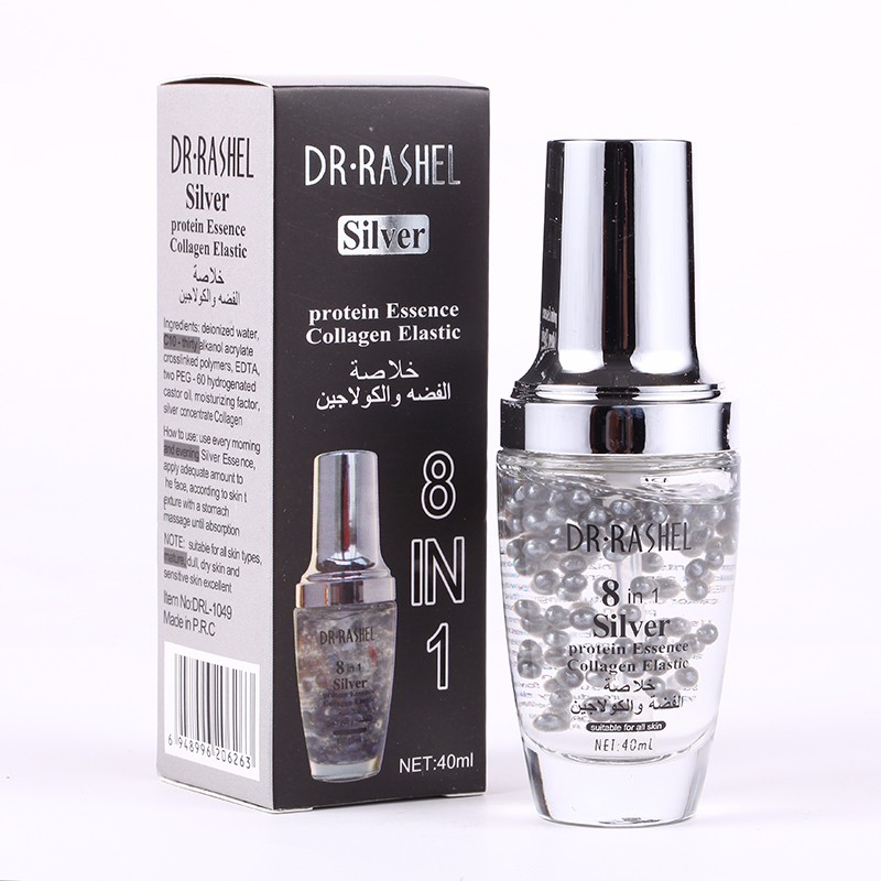 سرم هشتکاره نقره کلاژن الاستین دکتر راشل اورجینال حجم40میل DR.RASHEL 8in1 Silver Collagen Elastin Serum