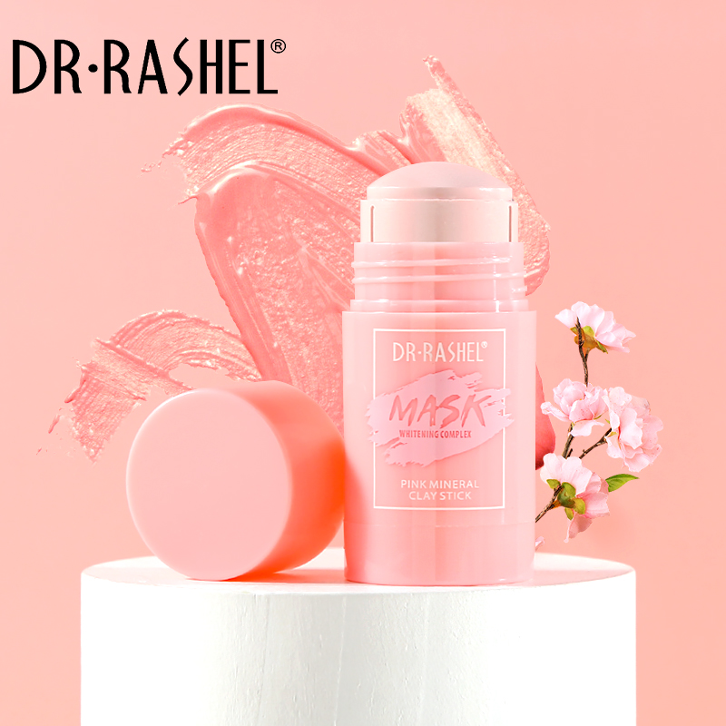 ماسک خاک رس استیکی شکوفه دکتر راشل سفیدکننده اورجینال 42گرم DR RASHEL Whitening Complex Pink Mineral Clay Stick