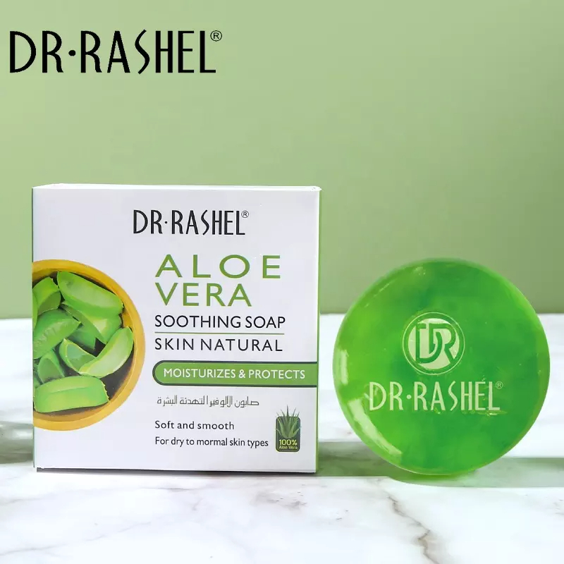صابون گیاهی ضد جوش آلوئه ورا دکترراشل 100گرم  DR RASHEL Aloe Vera Soothing Soap