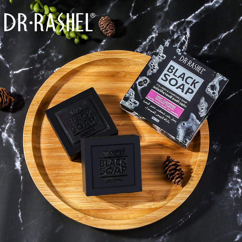 صابون ضدجوش زغال و کلاژن دکتر راشل اورجینال 100گرم DR RASHEL Collagen / Charcoals Black Soap