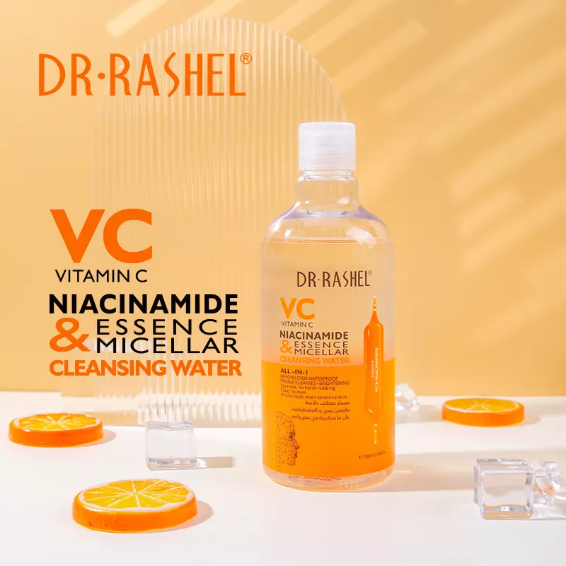 میسلارواتر ویتامین سی نیاسینامید دکترراشل اورجینال350میل DR.RASHEL VC&NIACINAMIDE ESSENCE MICELLAR Cleansing Water