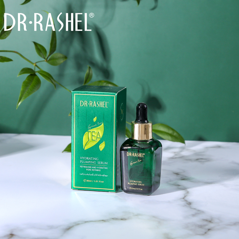 سرم صورت چای سبز دکتر راشل اورجینال آبرسان و پُر کننده صورت 30میل DR RASHEL Green Tea Hydrating Plumping Serum