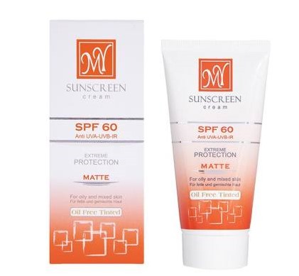 کرم ضد آفتابSPF60رنگی کاملا مات و فاقد چربی مای