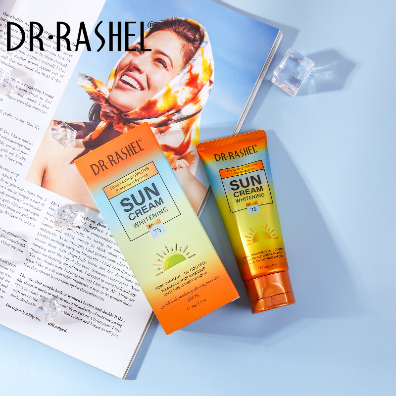 کرم ضد آفتاب SPF75دکتر راشل ضدلک اورجینال60گرم Dr.Rashel Sun Cream Whitening Spf+++75