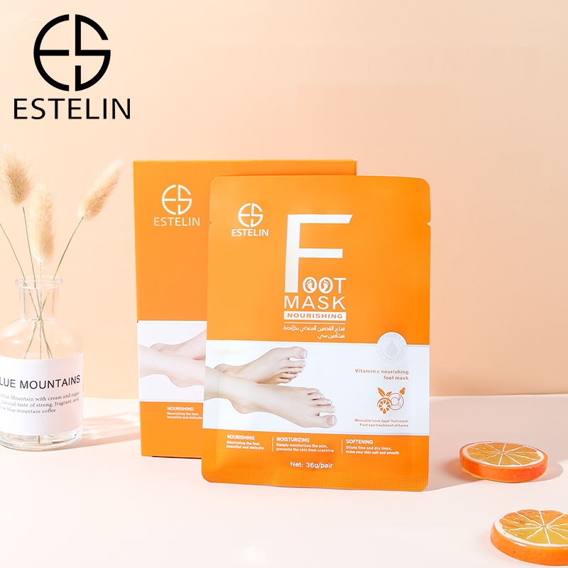 ماسک جورابی مغذی پا ویتامین سی استلین اورجینال مرطوب کننده 36 گرم ESTELIN Vitamin C Nourishing Foot Mask