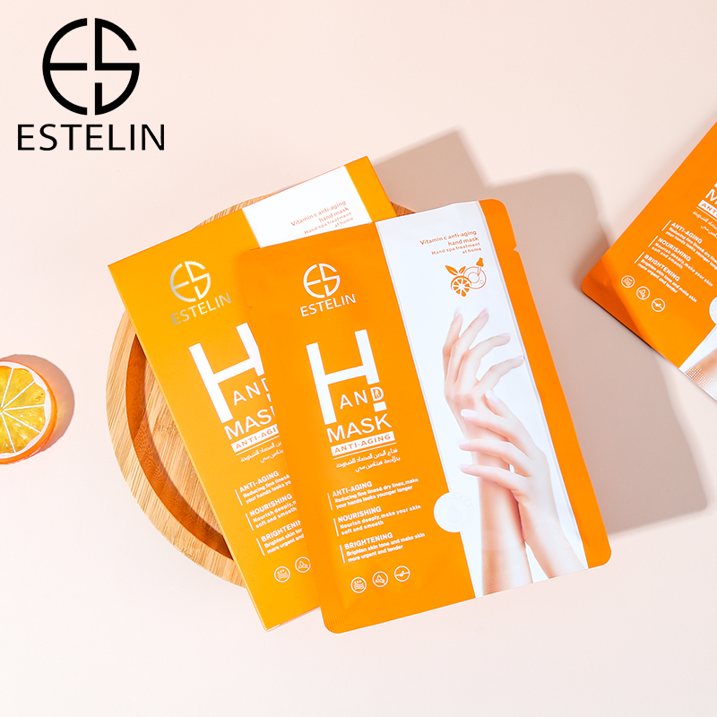 ماسک دستکشی ویتامین سی استلین ضد چروک و ضد پیری اورجینال 36 گرم ESTELIN Vitamin C Anti-Aging Hand Mask