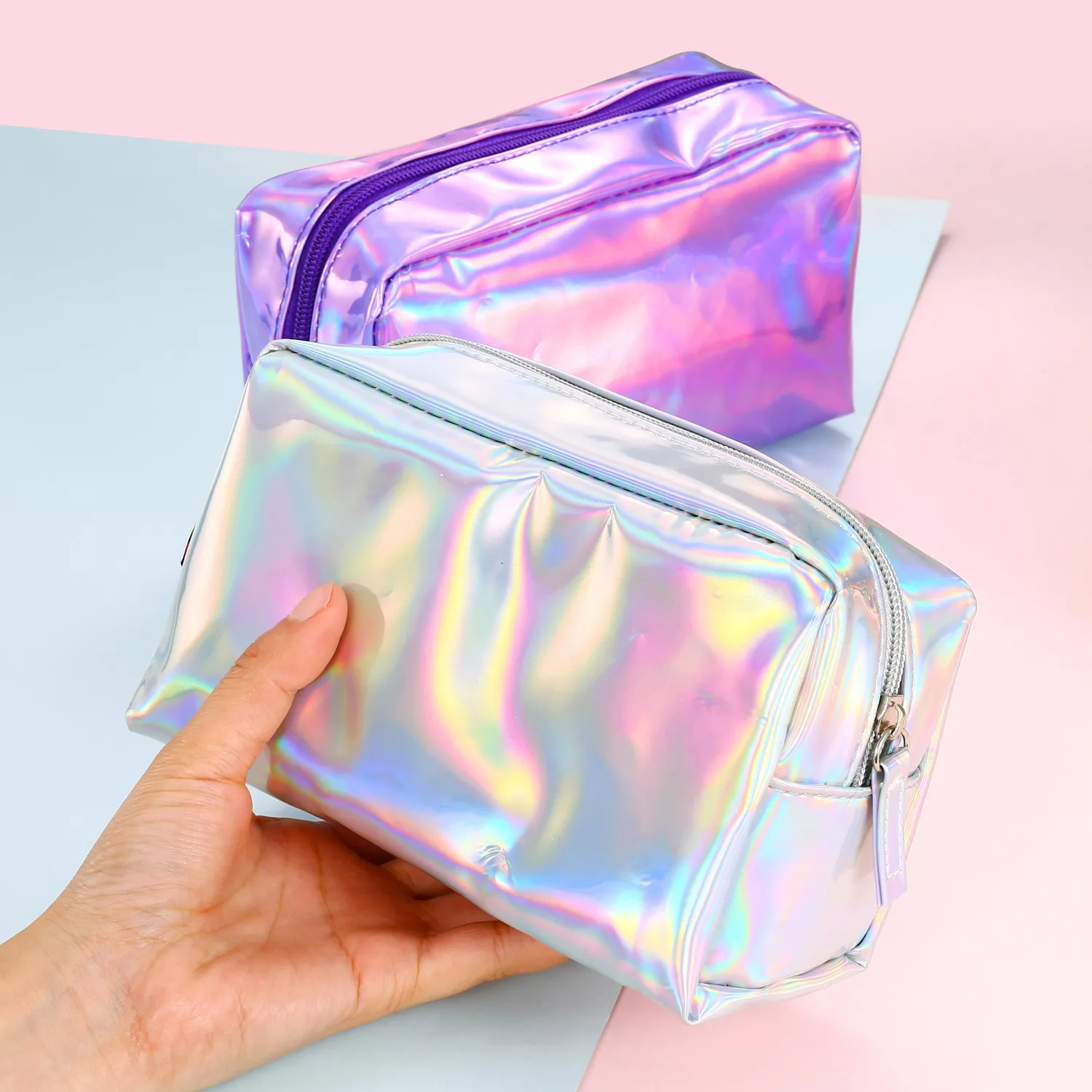 کیف هلوگرامی لوازم آرایشی و بهداشتی ضد آب Holographic Waterproof Cosmetic Bag