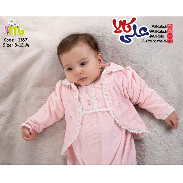 سه تکه دخترانه جوراب دار مخمل مهتا بیبی کد 1187