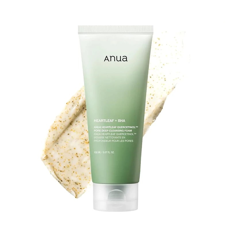 فوم شستشوی عمقی منافذ آنوا مدل HEARTLEAF BHA حجم 150 میل ANUA HEARTLEAF BHA PORE DEEP CLEANSING FOAM