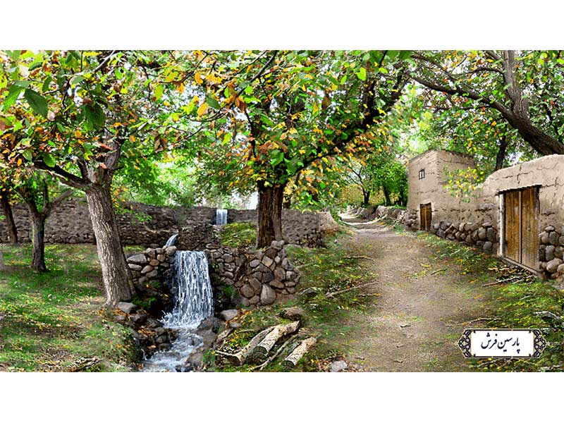 نخ و نقشه تابلو فرش کوچه باغ جدید - کد NV880
