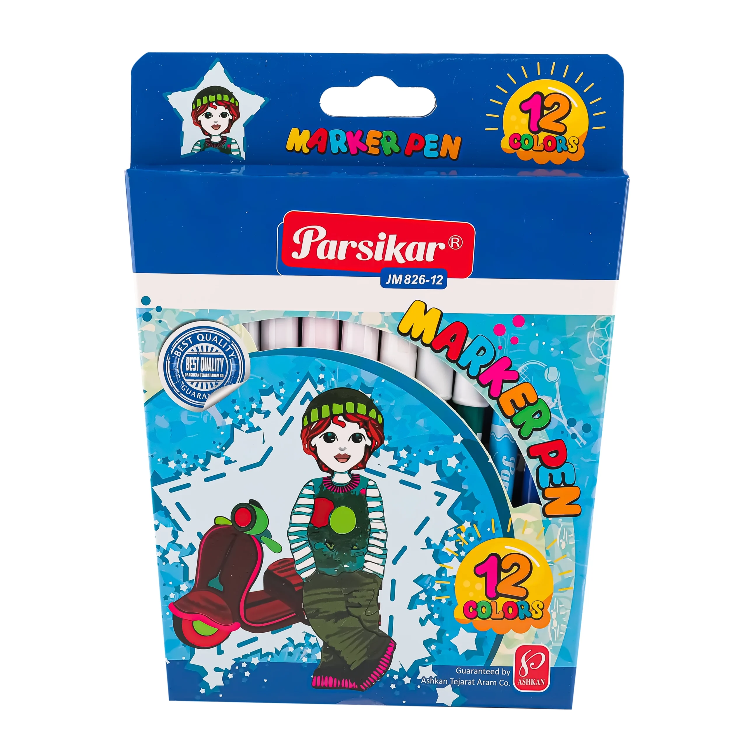 ماژیک نقاشی Tizzy 12 رنگ پارسیکار - پسر
