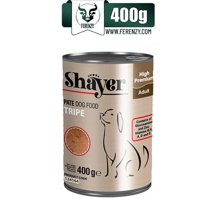 کنسرو سگ شایر طعم سیرابی مدل پته وزن 400 گرم Shayer Pate Dog Food Tripe