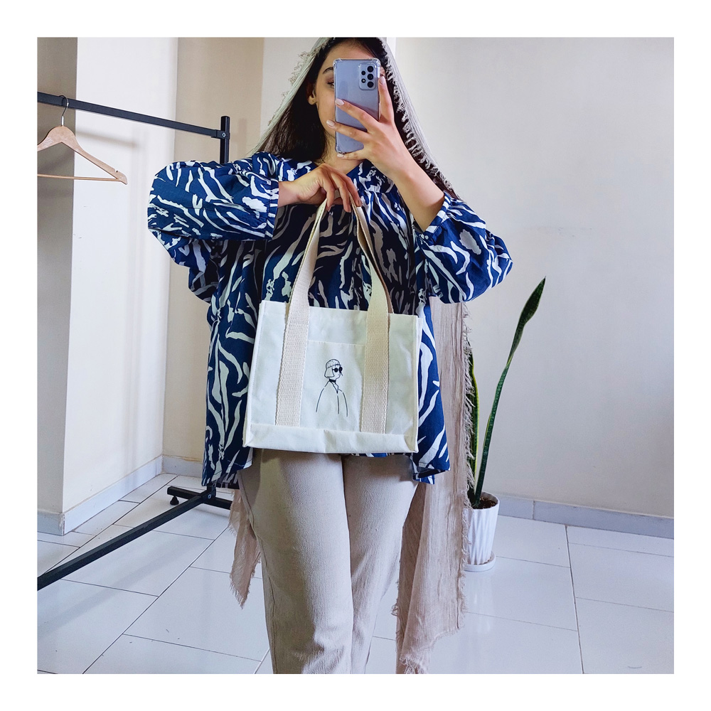 توتبگ مینیمال کتان کد ۰۰۳ | مزون صبا فرشباف بنام 👜