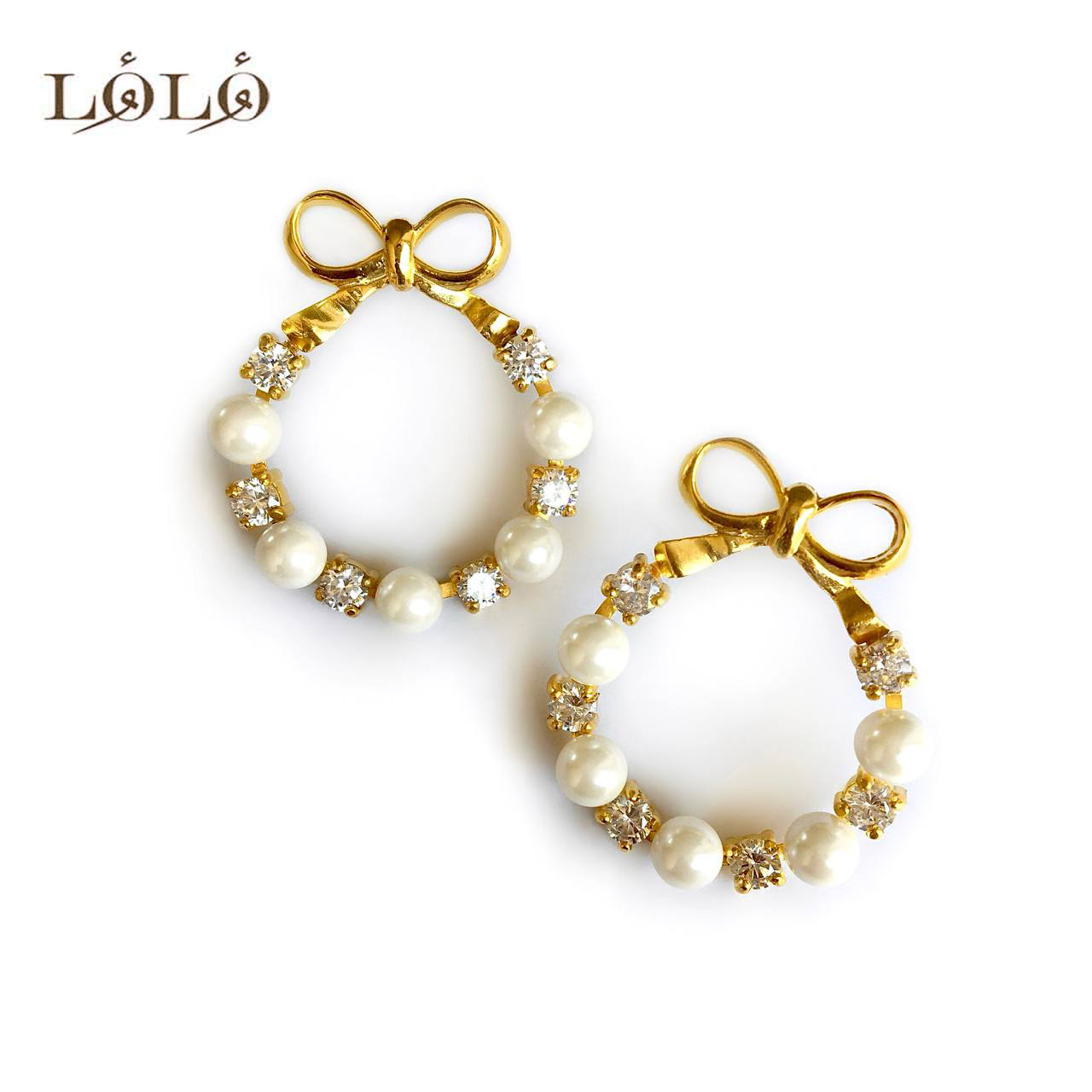 گوشواره نقره پاپیون مروارید